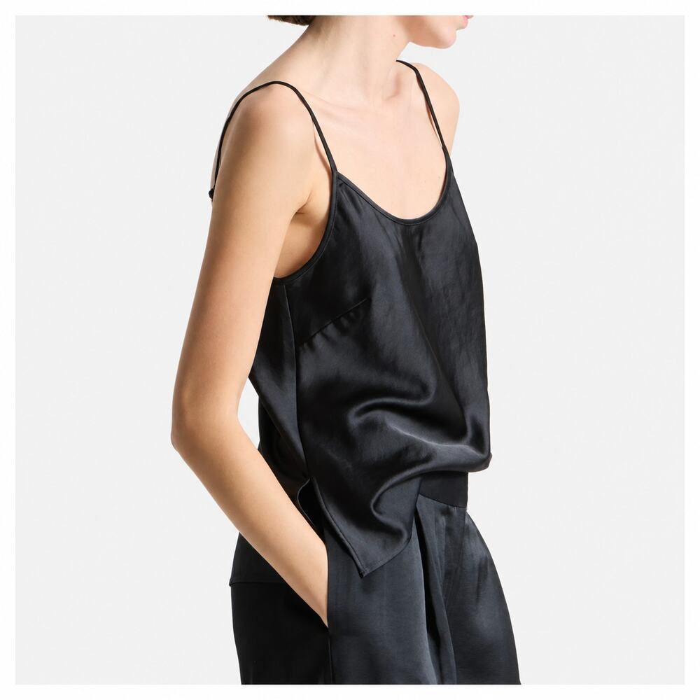 Saint Art	Elliot Charmeuse Cami in Black M NWT Old Money Quiet Luxury Layer Luxe